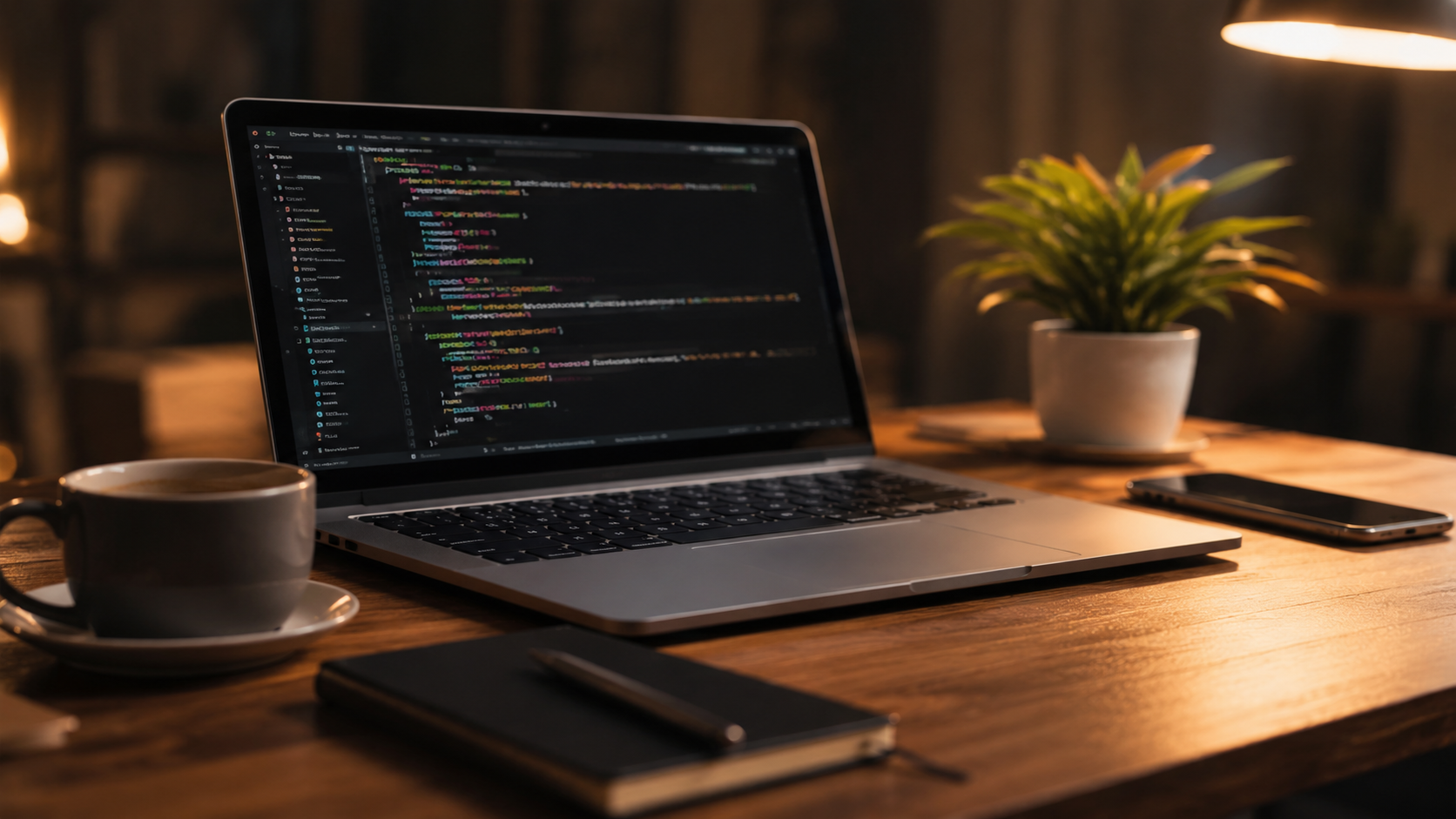 Laptop displaying code